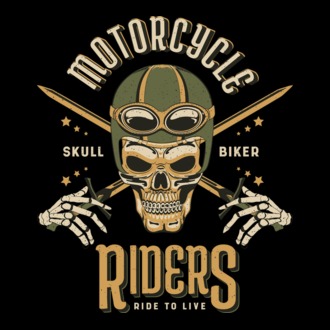 Craniu Motociclist model tricou