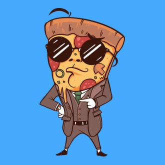 Agent de pizza în Costum model tricou