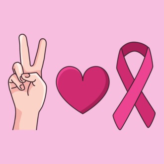 Peace Love lupta împotriva cancerului de sân model tricou