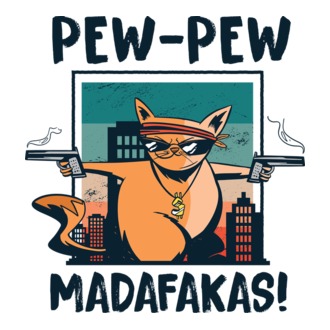 Pew Pew Pew Madafakas Pisică dark model tricou