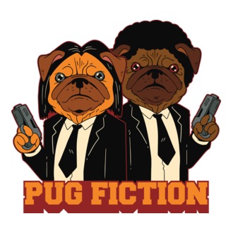 Pug Fiction Pugs Mops Pulp Fiction parodie model tricou