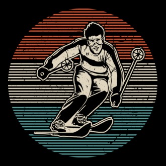 Retro circle ski textured model tricou