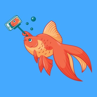 Selfish - Pește făcând selfie model tricou