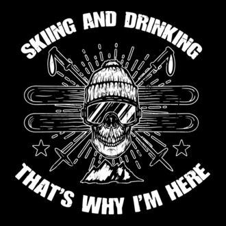 Skiing and drinking model tricou