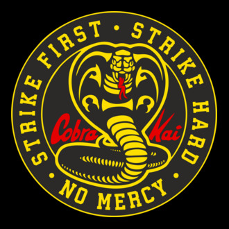 Strike first strike hard cobra kai model tricou
