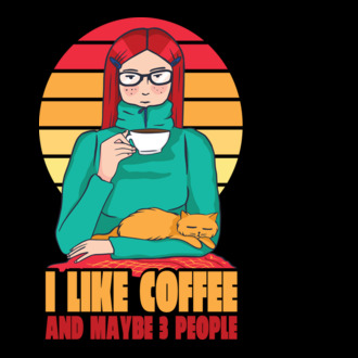 Iubesc Cafeaua și încă până la maxim 3 persoane model tricou