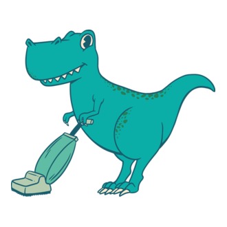 T-rex făcând curățenie model tricou