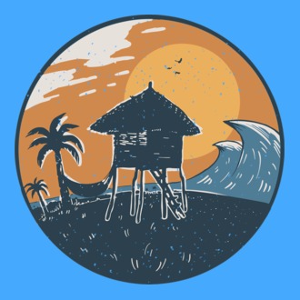 Bungalou pe plajă model tricou