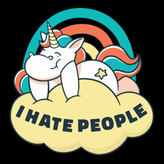 Urăsc oamenii Unicorn model tricou