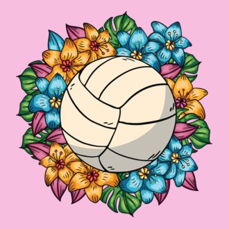 Minge de volei cu flori model tricou