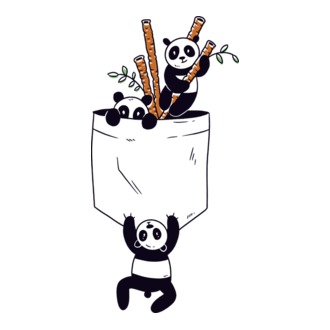 Panda de buzunar model tricou