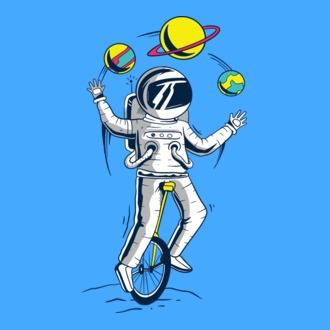 Jongler Astronaut model tricou