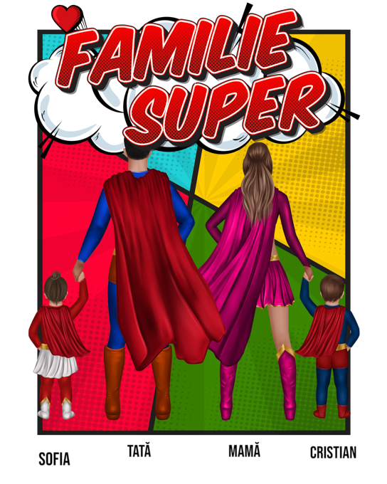 Familie super cu doi copii