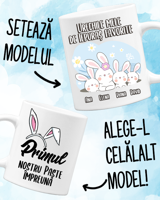 Cană cu iepuraș de Paște