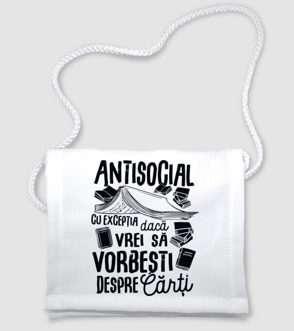 Antisocial, cu excepția dacă vrei să vorbești despre cărți-01 model alb pe tricou
