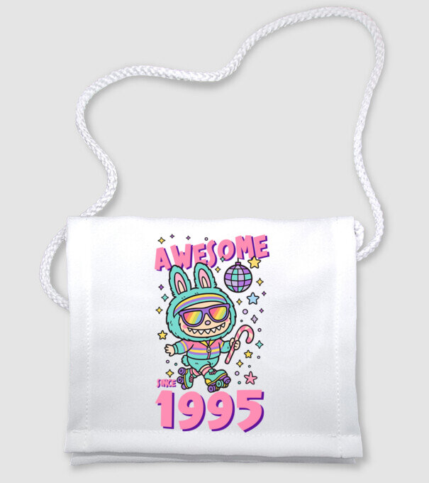 Awesome since 1995 - Labubu model alb pe tricou