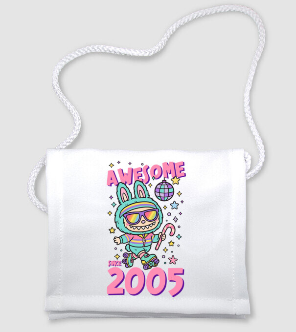 Awesome since 2005 - Labubu model alb pe tricou