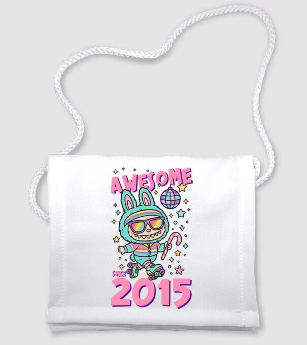 Awesome since 2015 - Labubu model alb pe tricou