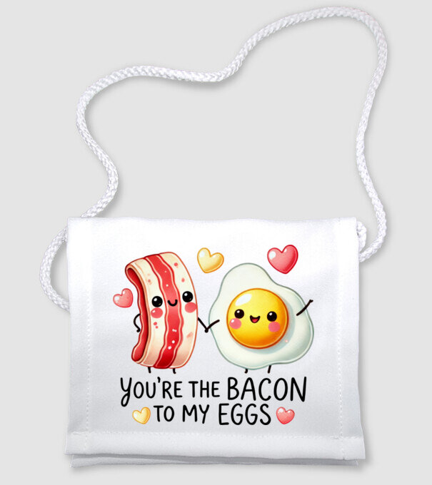 Bacon to my Eggs model alb pe tricou