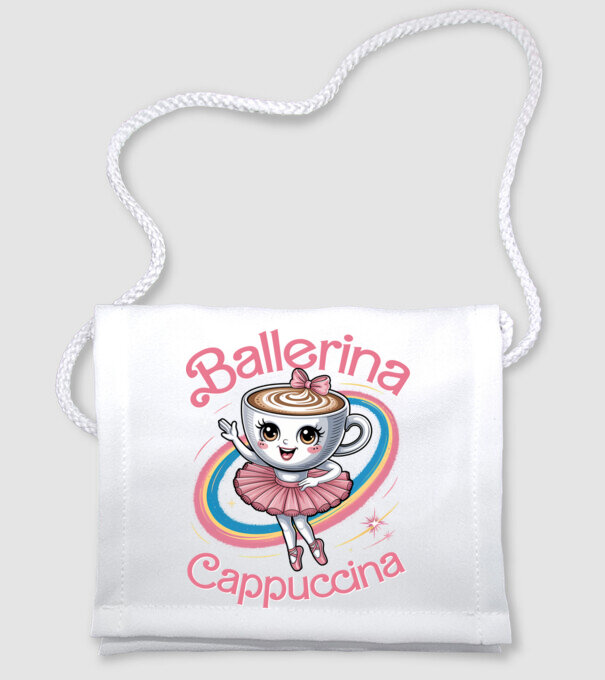 Ballerina Cappuccina model alb pe tricou