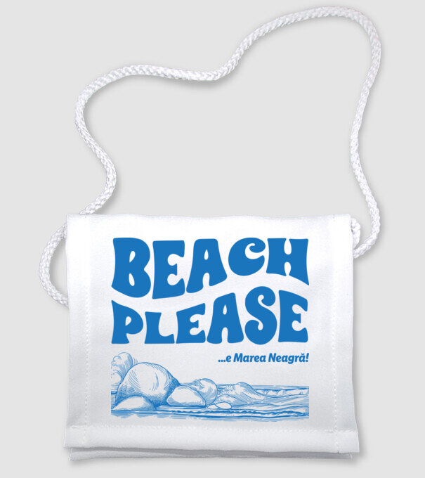Beach please, e Marea Neagră! model alb pe tricou
