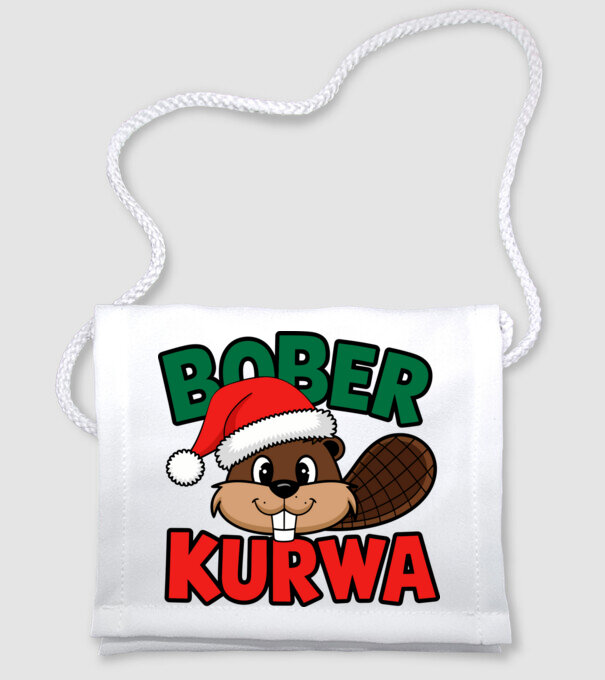 Bober kurwa xmas model alb pe tricou