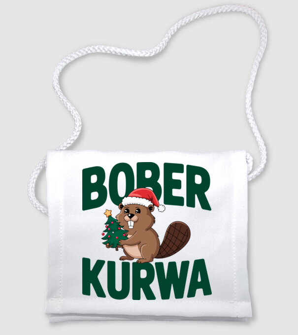 Bober kurwa xmas model alb pe tricou