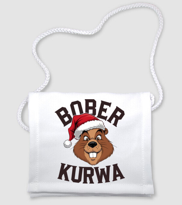 Bober kurwa xmas model alb pe tricou