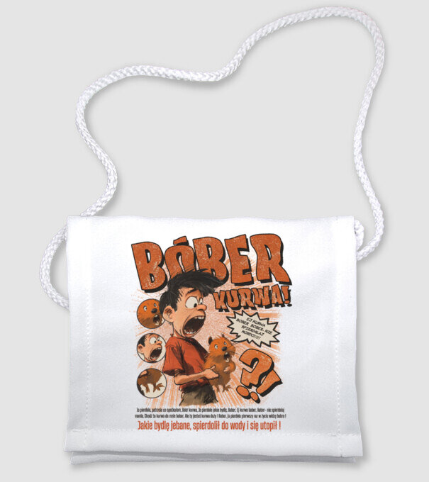 Bobr Kurwa comic model alb pe tricou