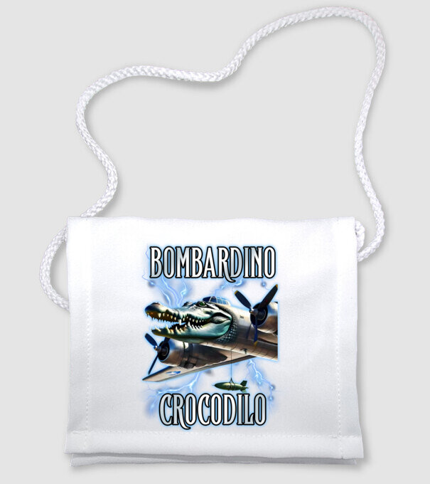 Bombardino Crocodilo model alb pe tricou