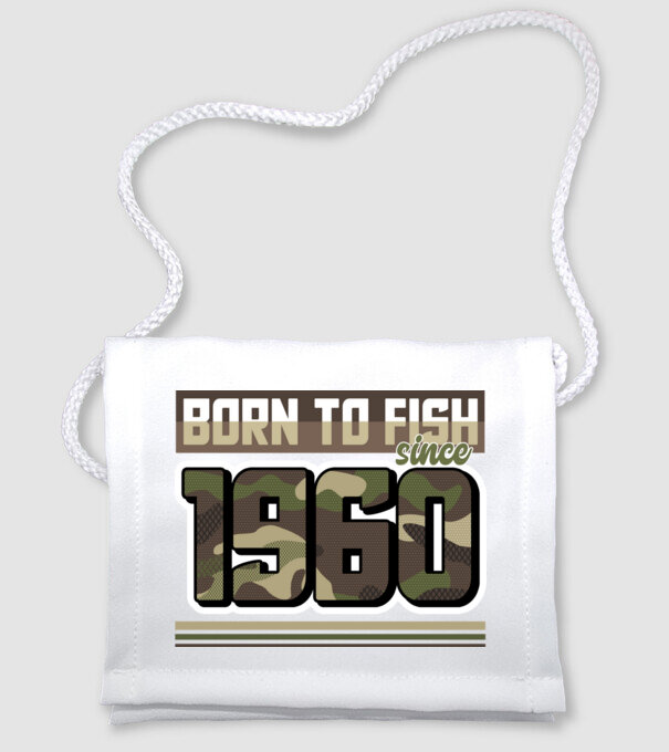 Born to fish since 1960 model alb pe tricou