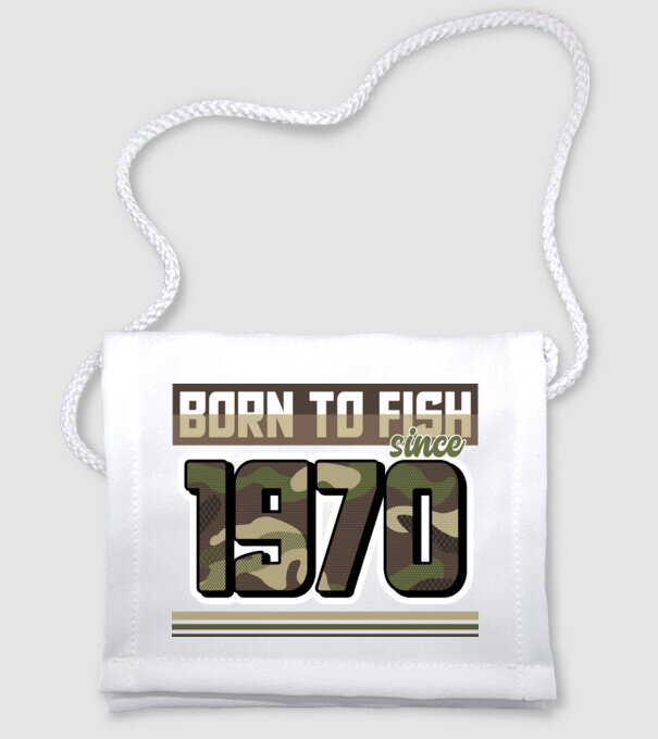 Born to fish since 1970 model alb pe tricou
