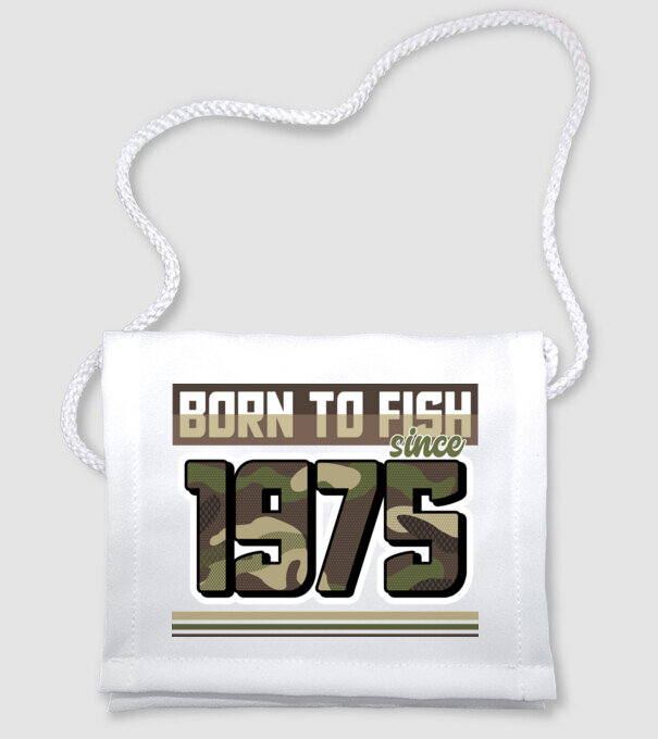 Born to fish since 1975 model alb pe tricou