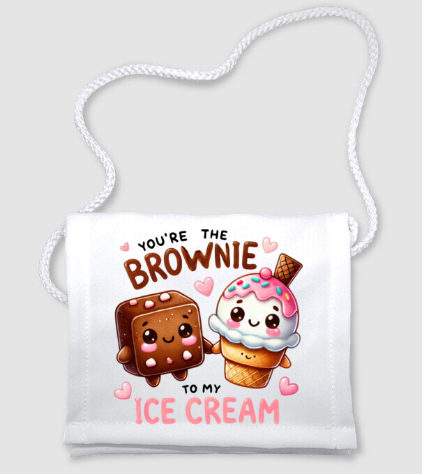 Brownie to my Ice Cream model alb pe tricou