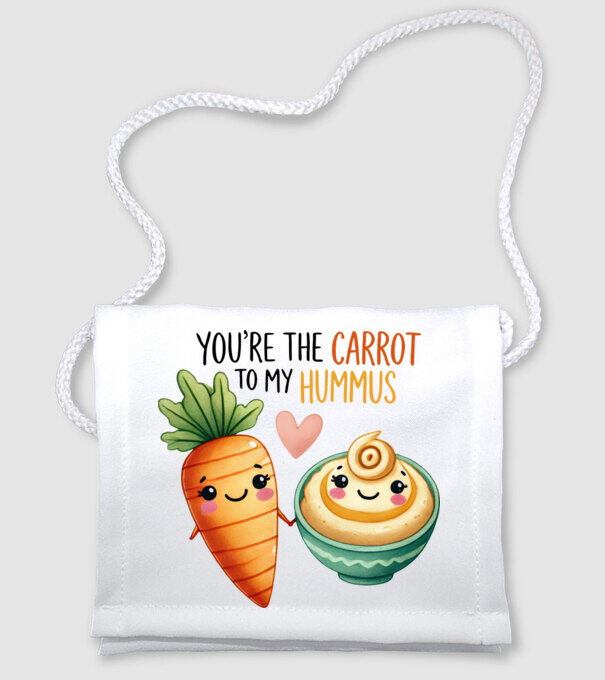 Carrot to my Hummus model alb pe tricou