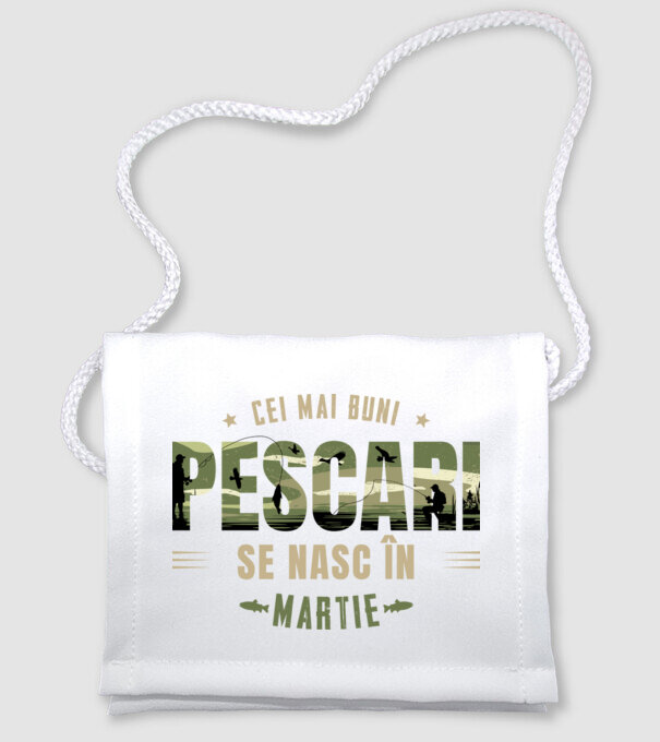 Cei mai buni pescari se nasc în martie model alb pe tricou