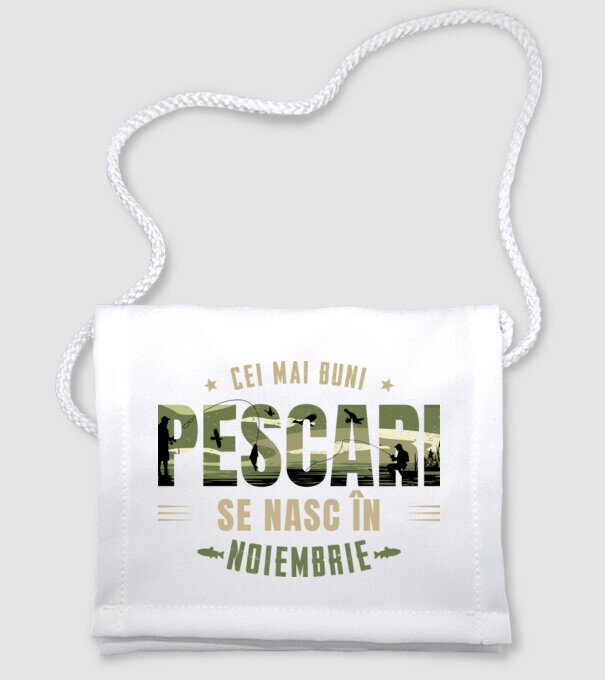 Cei mai buni pescari se nasc în noiembrie model alb pe tricou