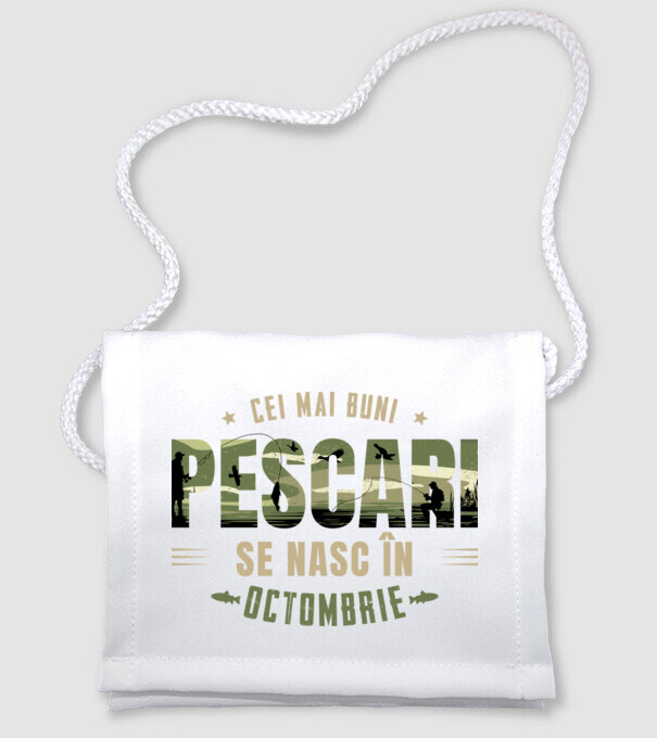 Cei mai buni pescari se nasc în octombrie model alb pe tricou