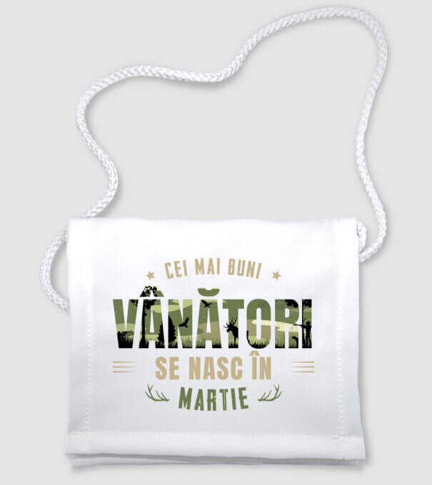 Cei mai buni vânători se nasc în martie model alb pe tricou