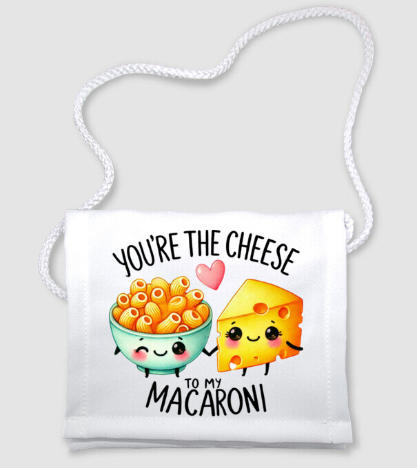 Cheese to my Macaroni model alb pe tricou
