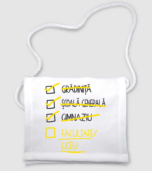 Cheklist educație - Gimnaziu alb model alb pe tricou