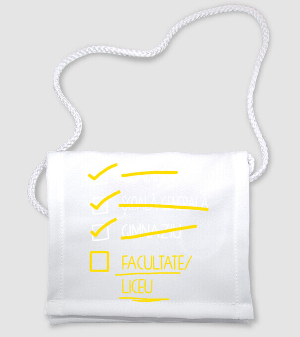 Cheklist educație - Gimnaziu negru model alb pe tricou