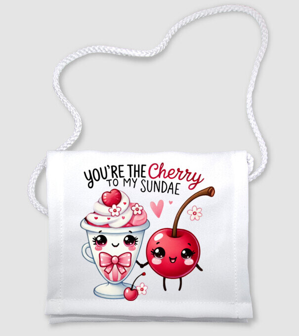 Cherry to my Sunday model alb pe tricou