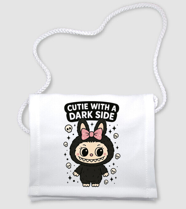 Cutie with a dark side model alb pe tricou