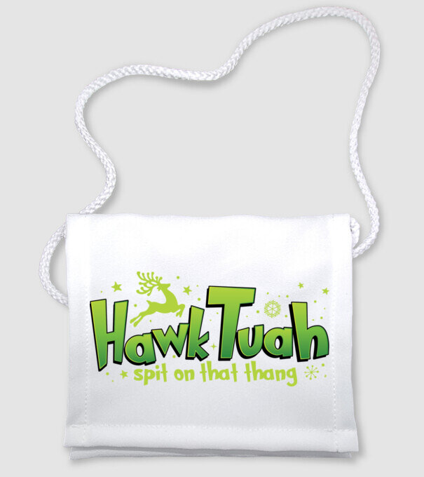 Hawk tuah xmas model alb pe tricou