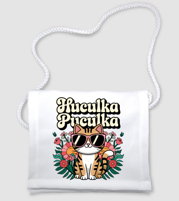 Huculka Puculka pisică 3 model alb pe tricou