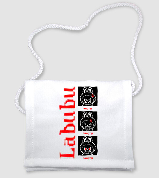 Labubu moods model alb pe tricou