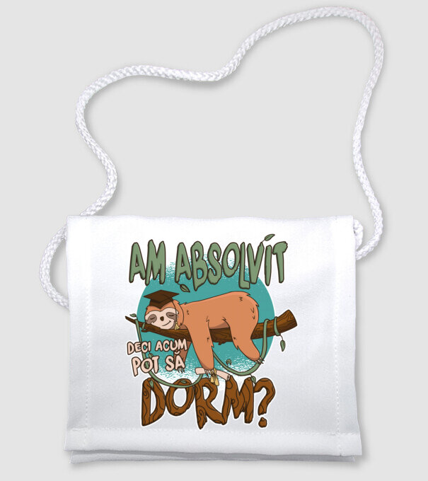 Leneș absolvent 1 model alb pe tricou