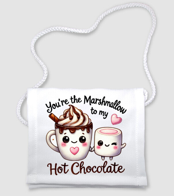 Marshmallow to my Hot Chocolate model alb pe tricou