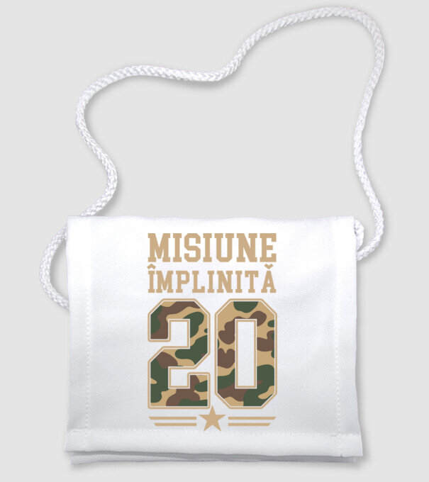 Misiune împlinită 20 model alb pe tricou